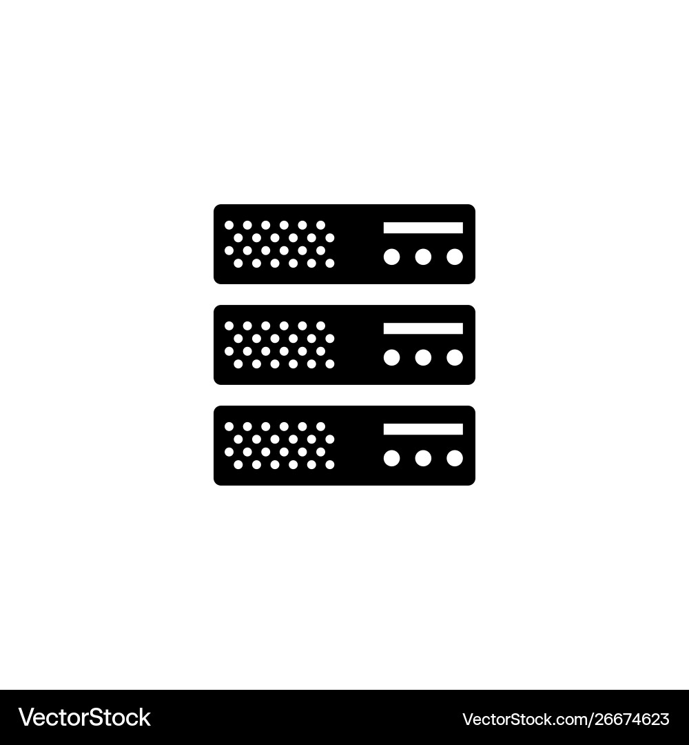 Hosting server data center web storage flat icon Vector Image