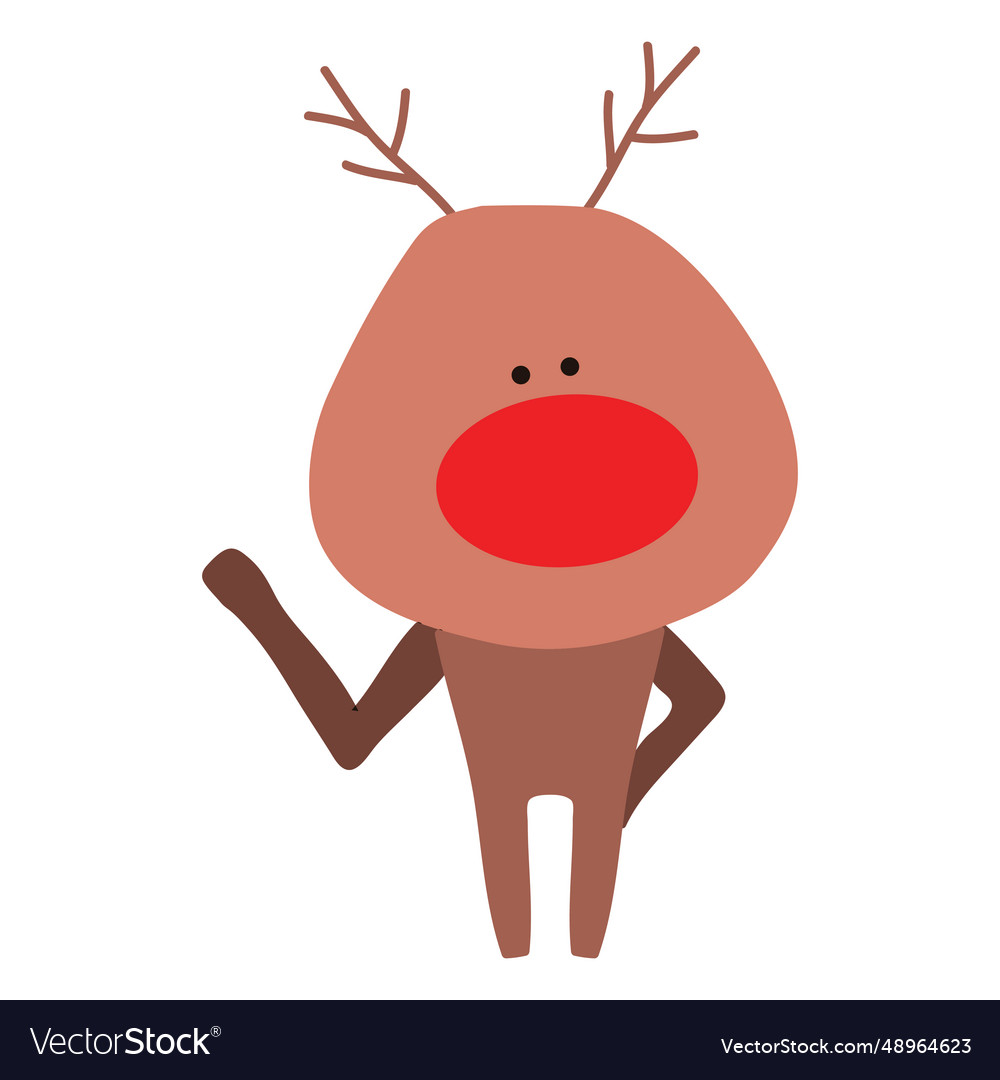 Reindeer cartoon waving hello 10 Royalty Free Vector Image