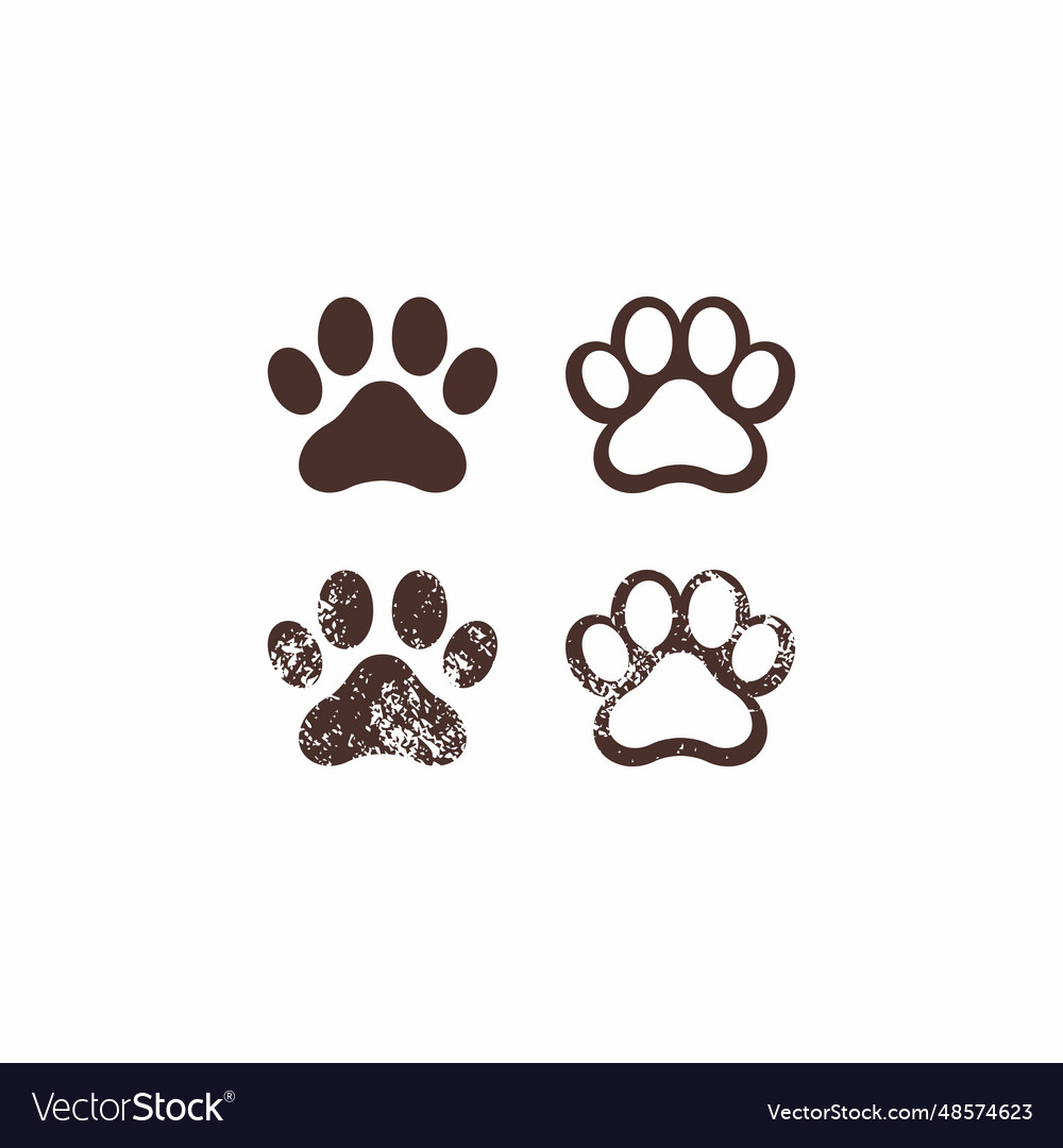 Set of paw print grunge