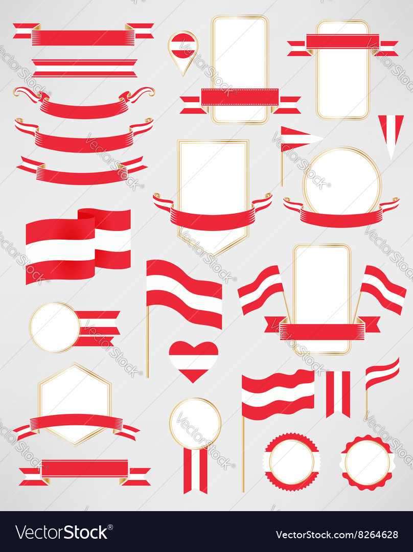 Austria flag decoration elements