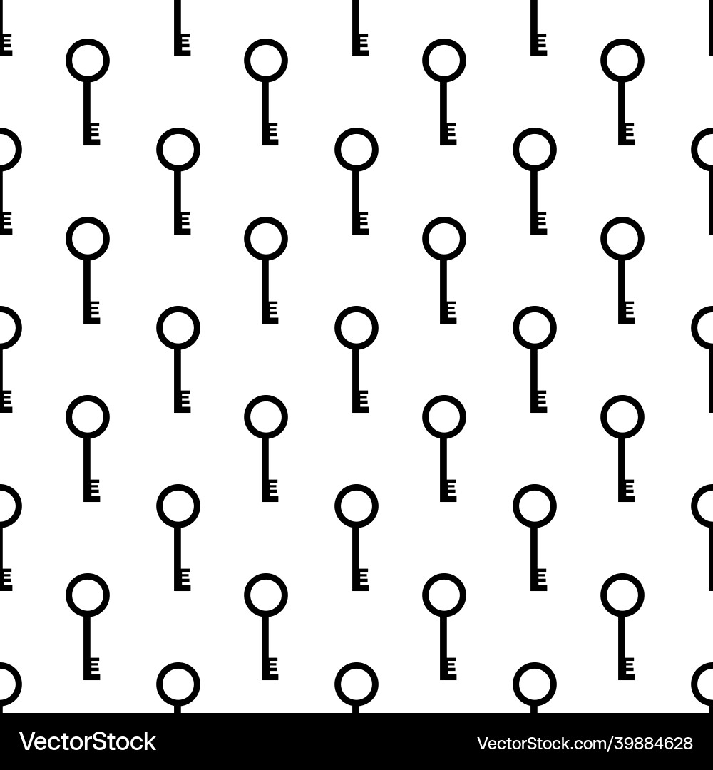 Black and white keys icons seamless pattern Vector Image