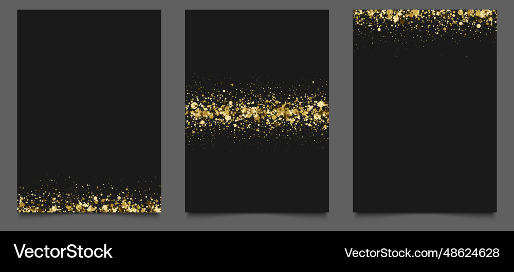 Black gold glitter backgroundabstract set Vector Image