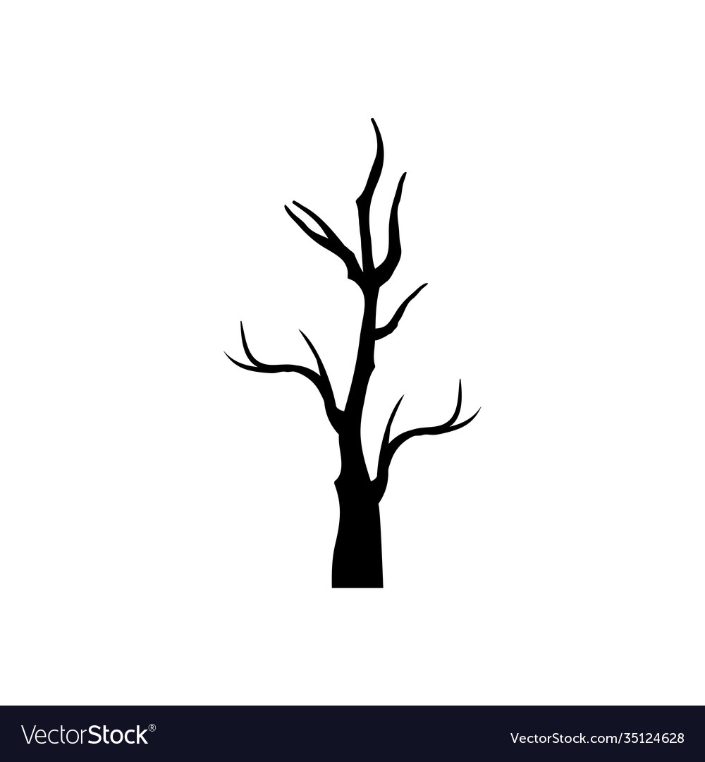 Dry tree with branches season silhouette style