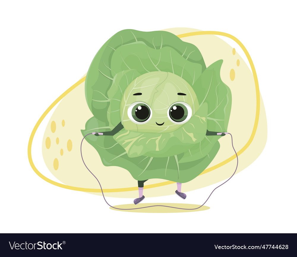 Funny cabbage Royalty Free Vector Image VectorStock