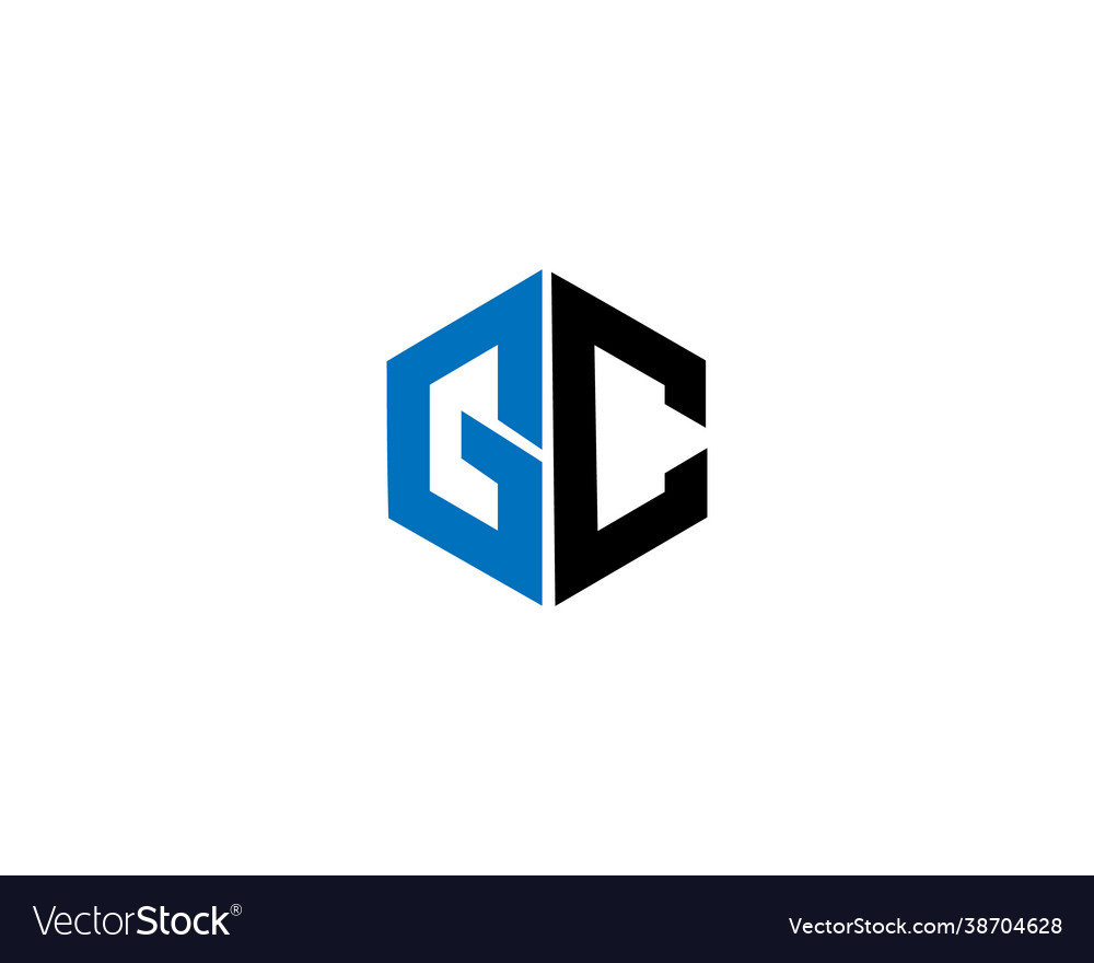 Gc logo initial letters design Royalty Free Vector Image