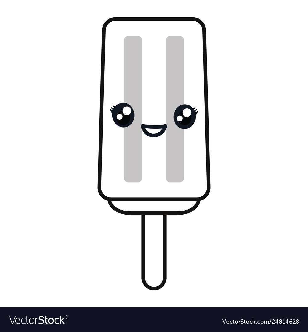 Kawaii ice lollipop icon