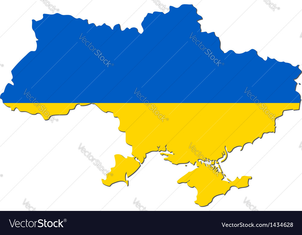 Map of ukraine with national flag Royalty Free Vector Image