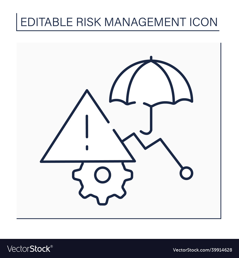 Risk mitigation line icon Royalty Free Vector Image