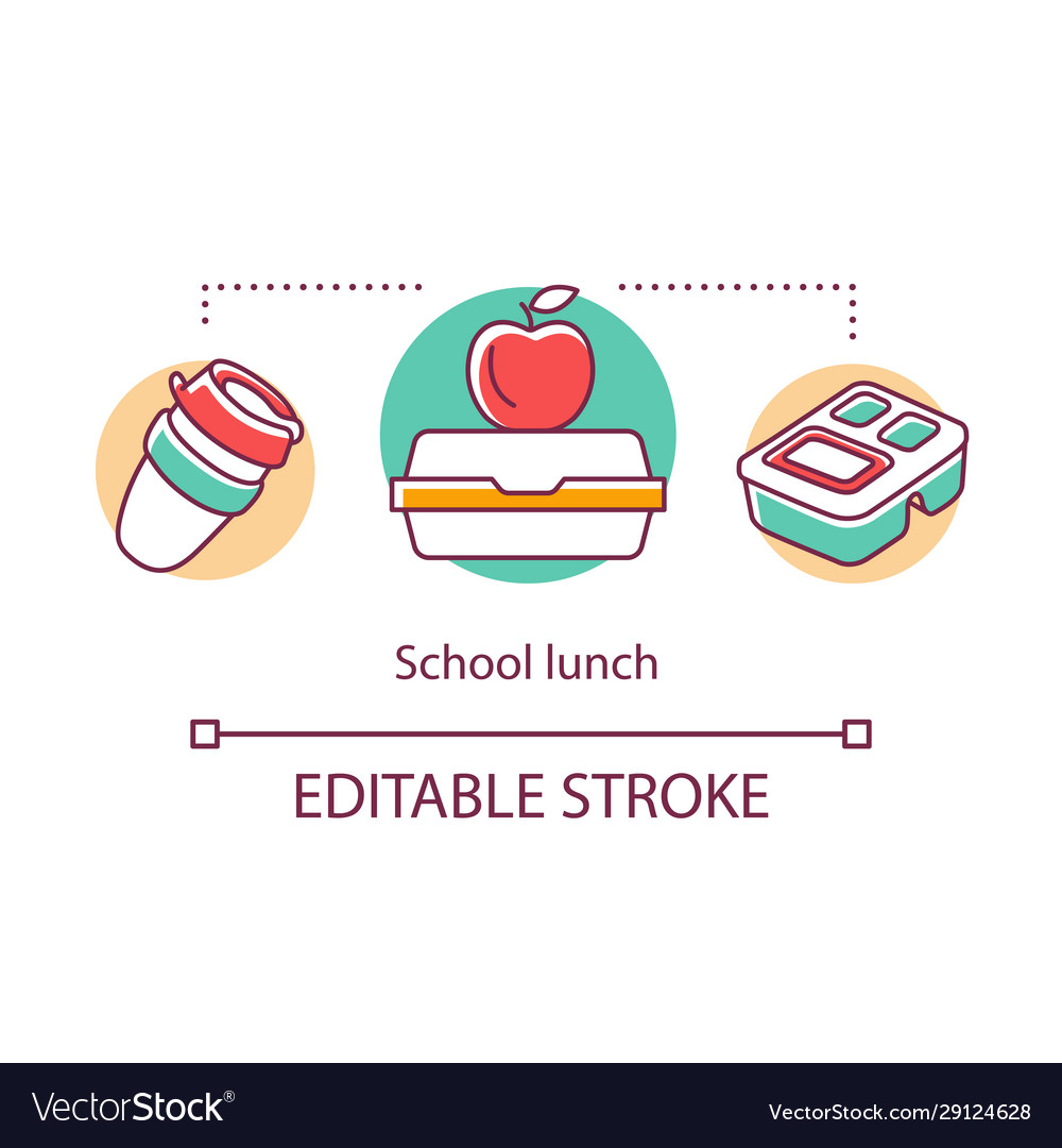 School lunch concept icon meal snacks for pupils Vector Image