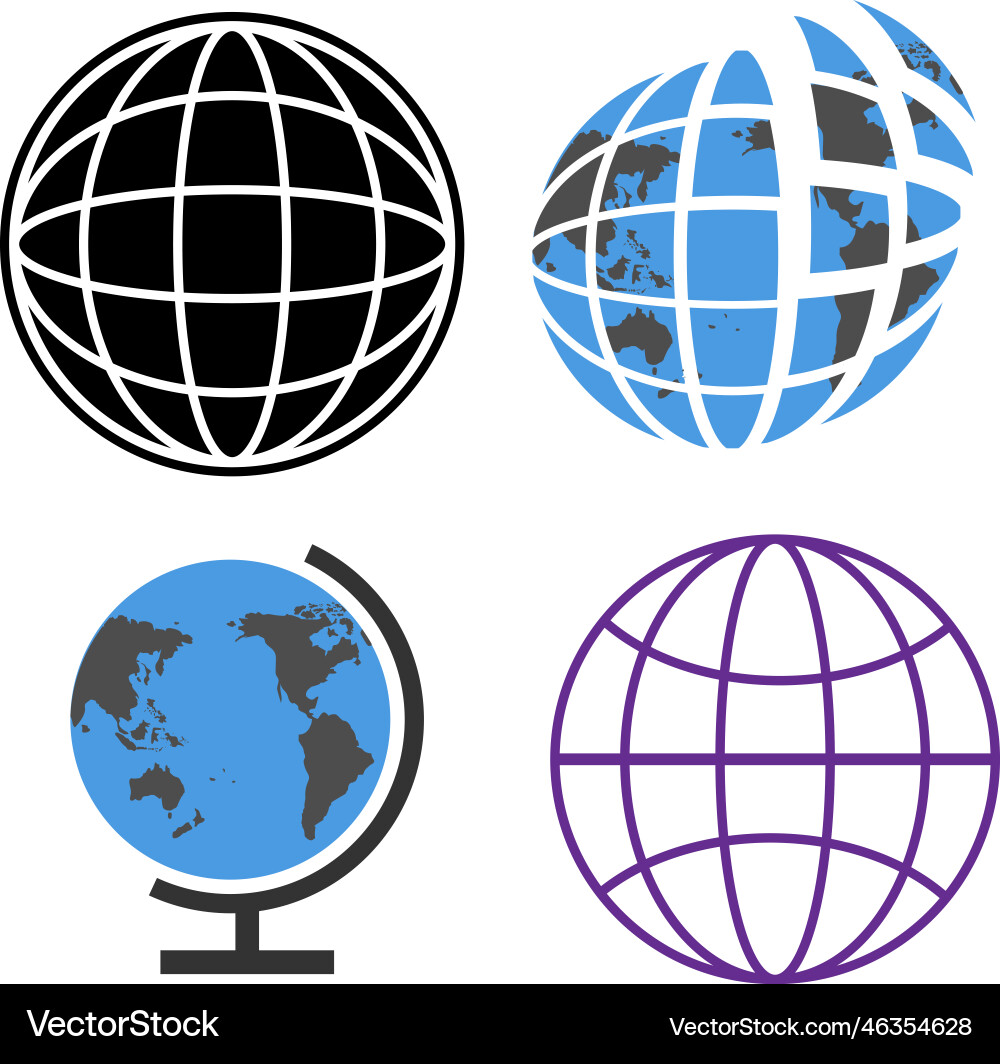 Trendy globe logo Royalty Free Vector Image - VectorStock