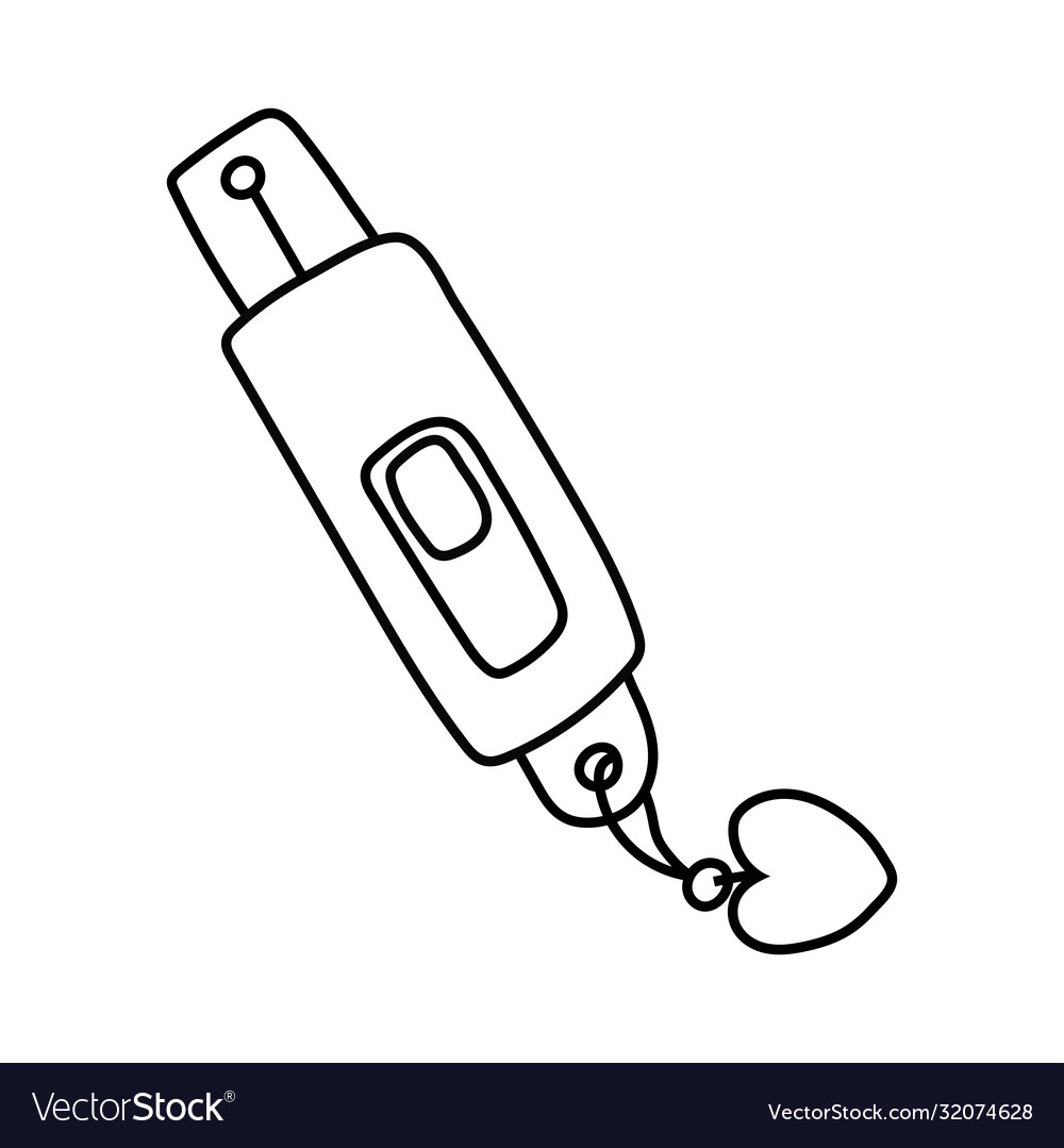 Usb memory line style icon vector image Usb memory line style icon