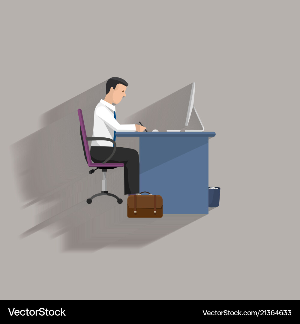 Businessman with shadows Royalty Free Vector Image