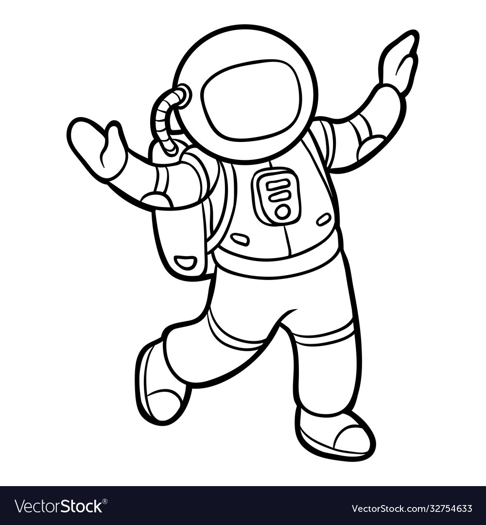 Coloring book astronaut Royalty Free Vector Image