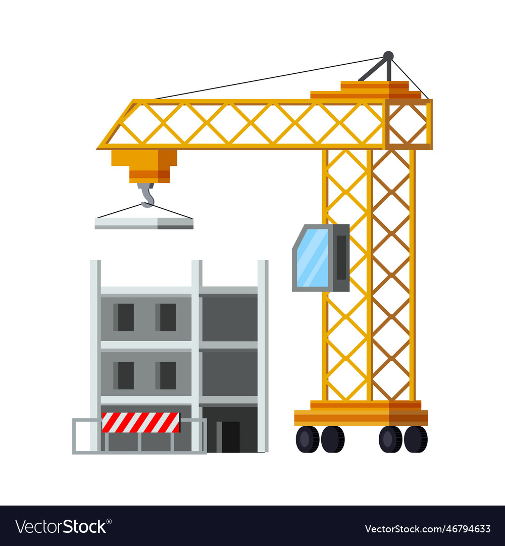 Flat construction site Royalty Free Vector Image