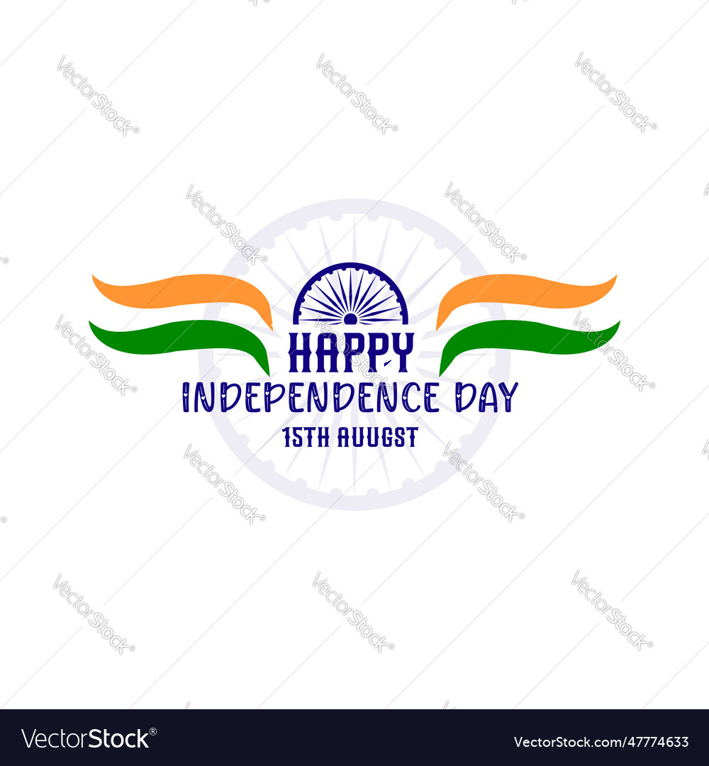 Happy independence day india tricolor ribbon flag Vector Image