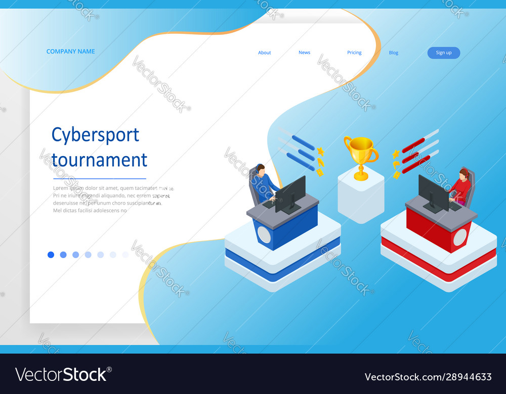 Isometric cybersports competition cybersport Vector Image