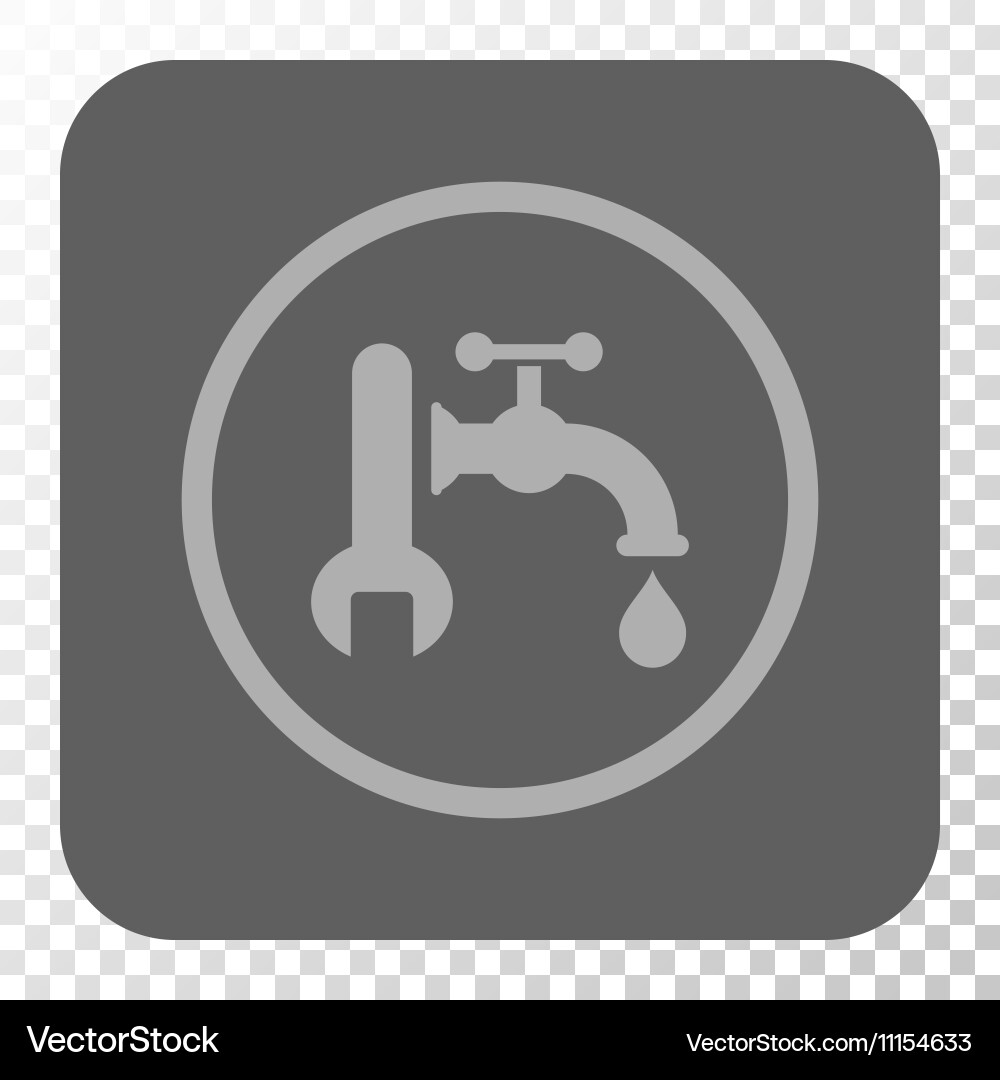 Plumbing rounded square button Royalty Free Vector Image