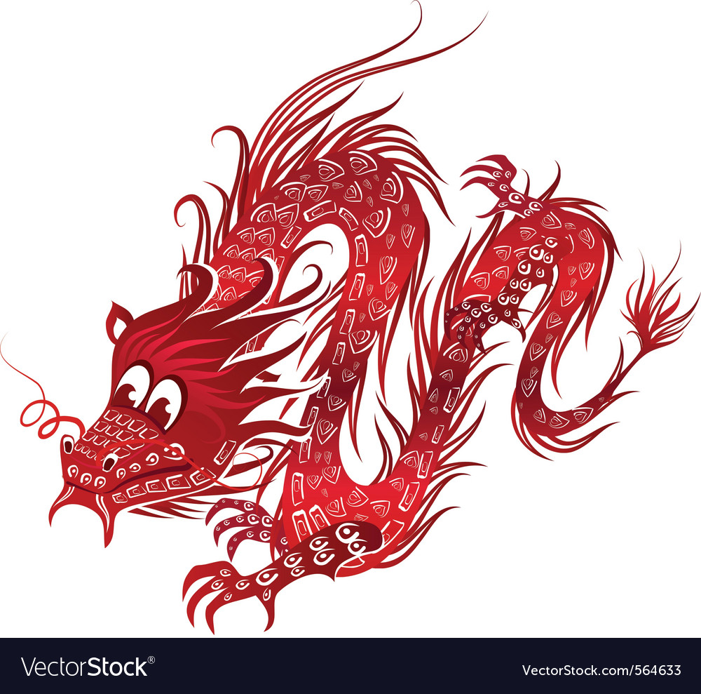 Red chinese dragon Royalty Free Vector Image - VectorStock