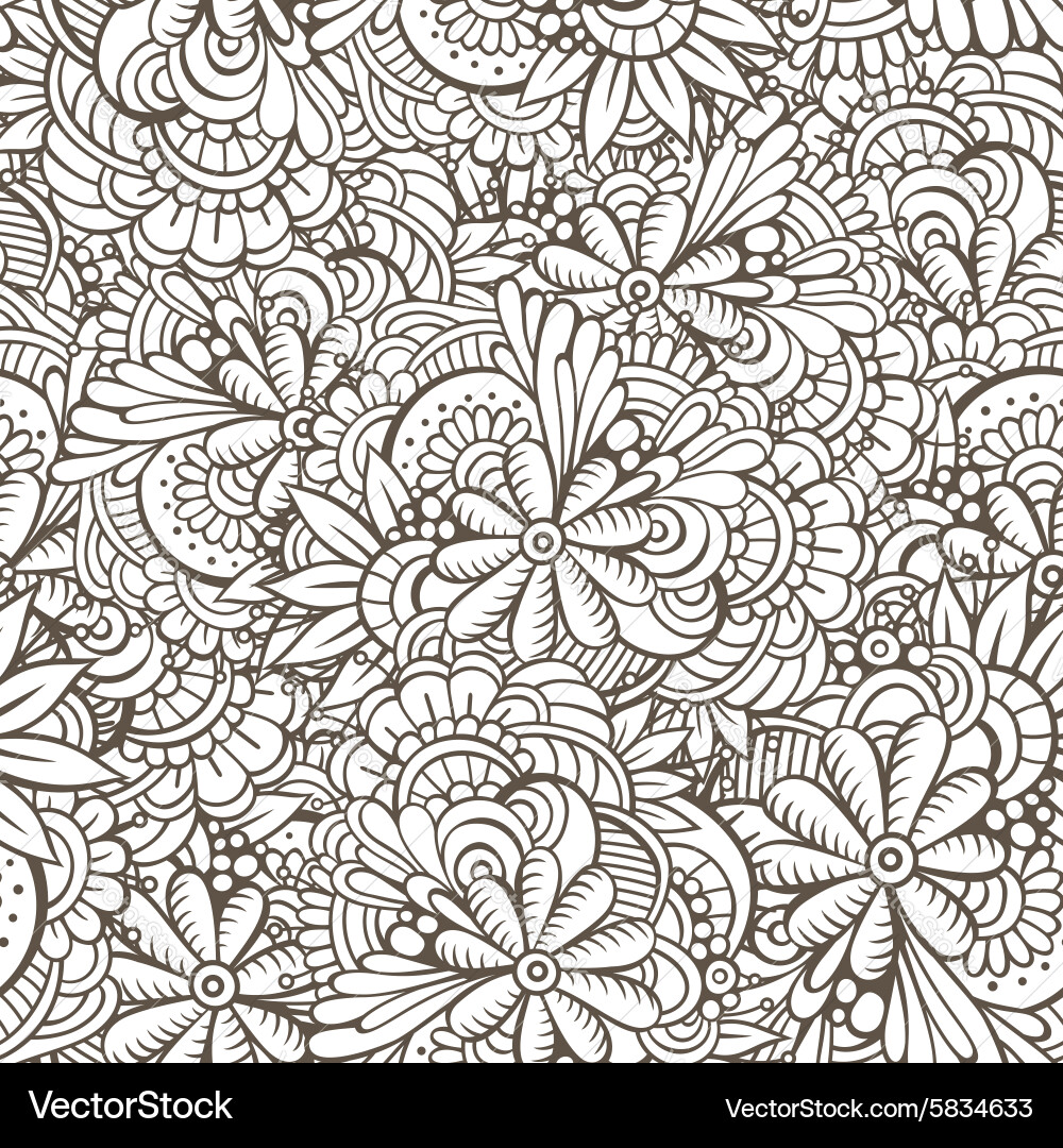 Seamless abstract flowers pattern Royalty Free Vector Image