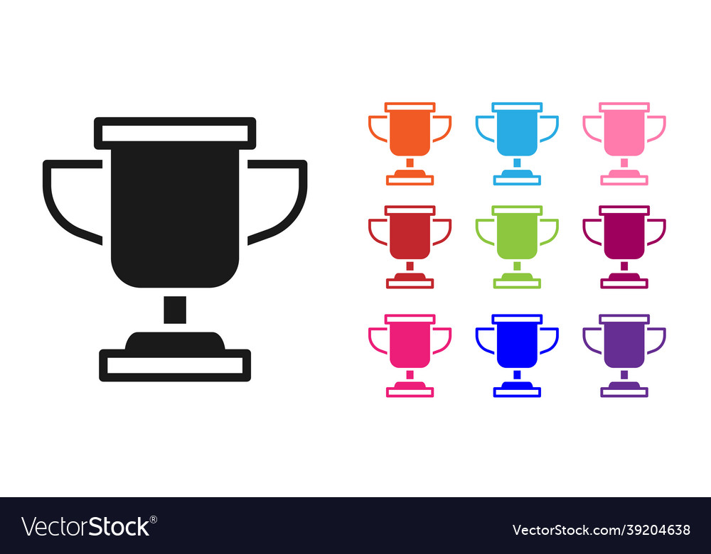 Black award cup icon isolated on white background