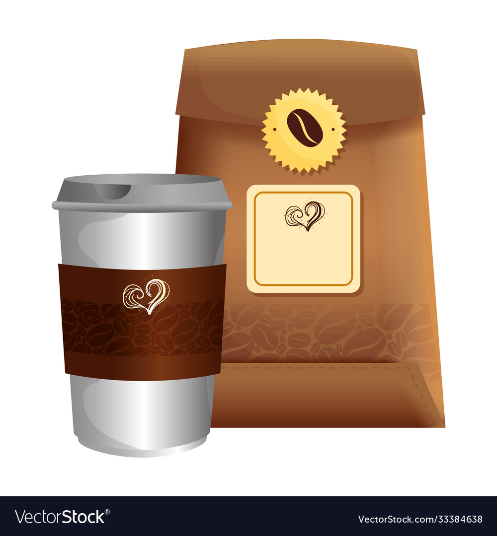 Branding mockup coffee shop disposable and bag