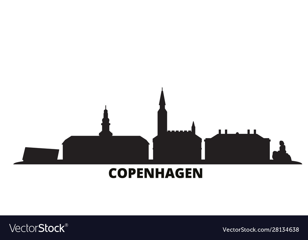 Denmark copenhagen city skyline isolated