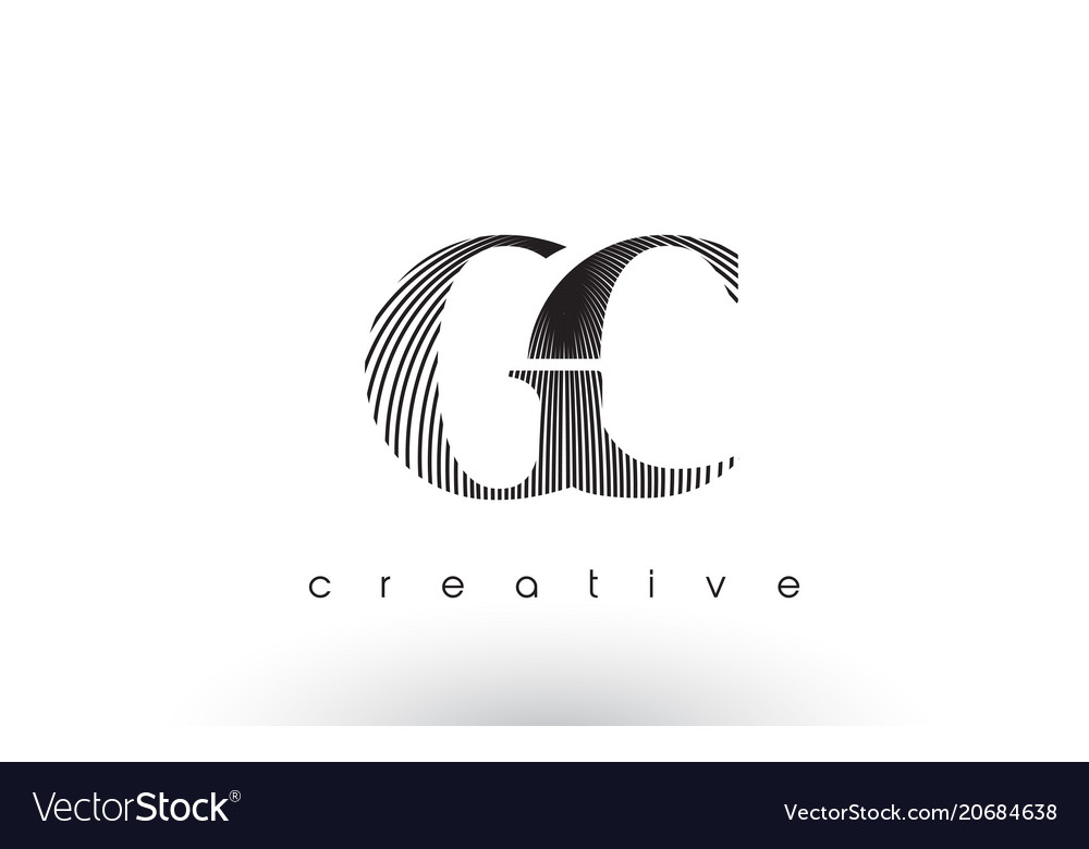 Gc logo design with multiple lines and black