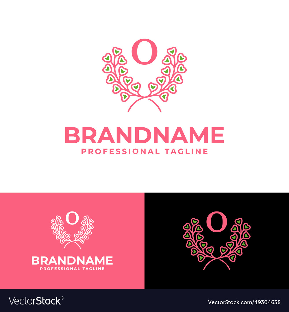 Letter o laurel love logo suitable for business