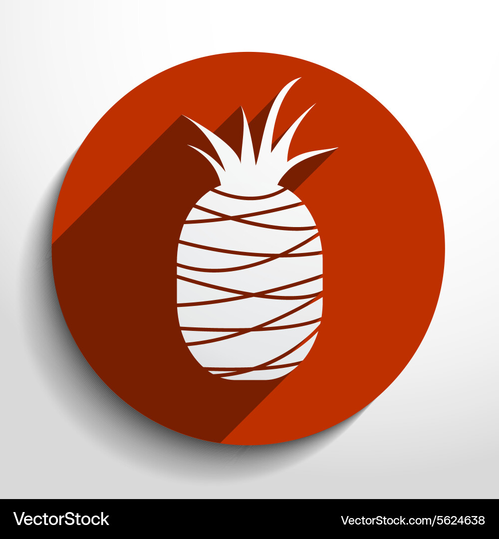 Pineapple web flat icon Royalty Free Vector Image