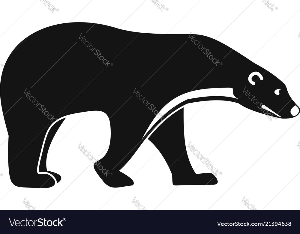 Polar bear icon simple style Royalty Free Vector Image