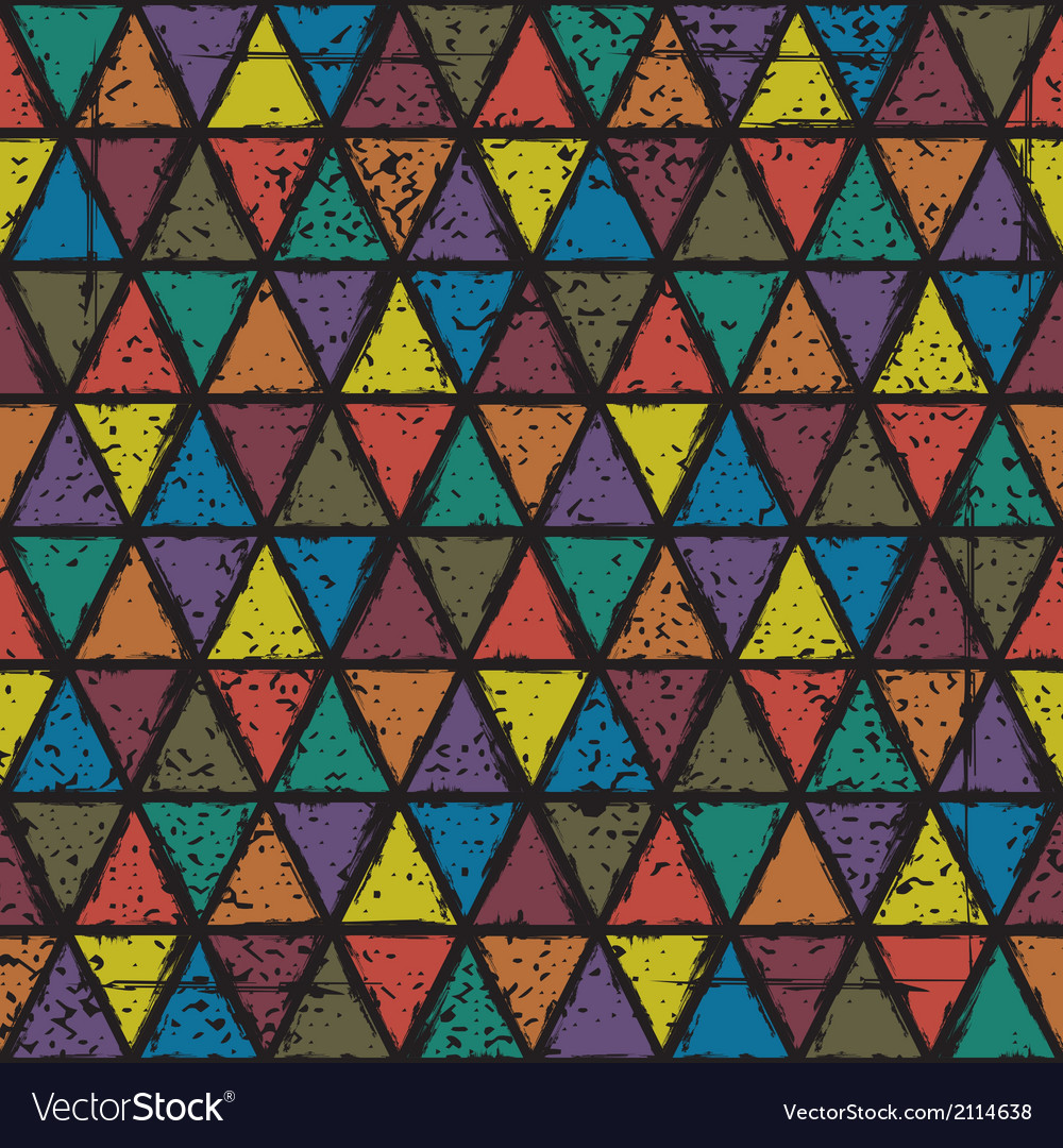 Seamless triangle grunge pattern background Vector Image