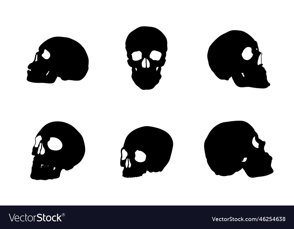 Set von Silhouetten Schädel