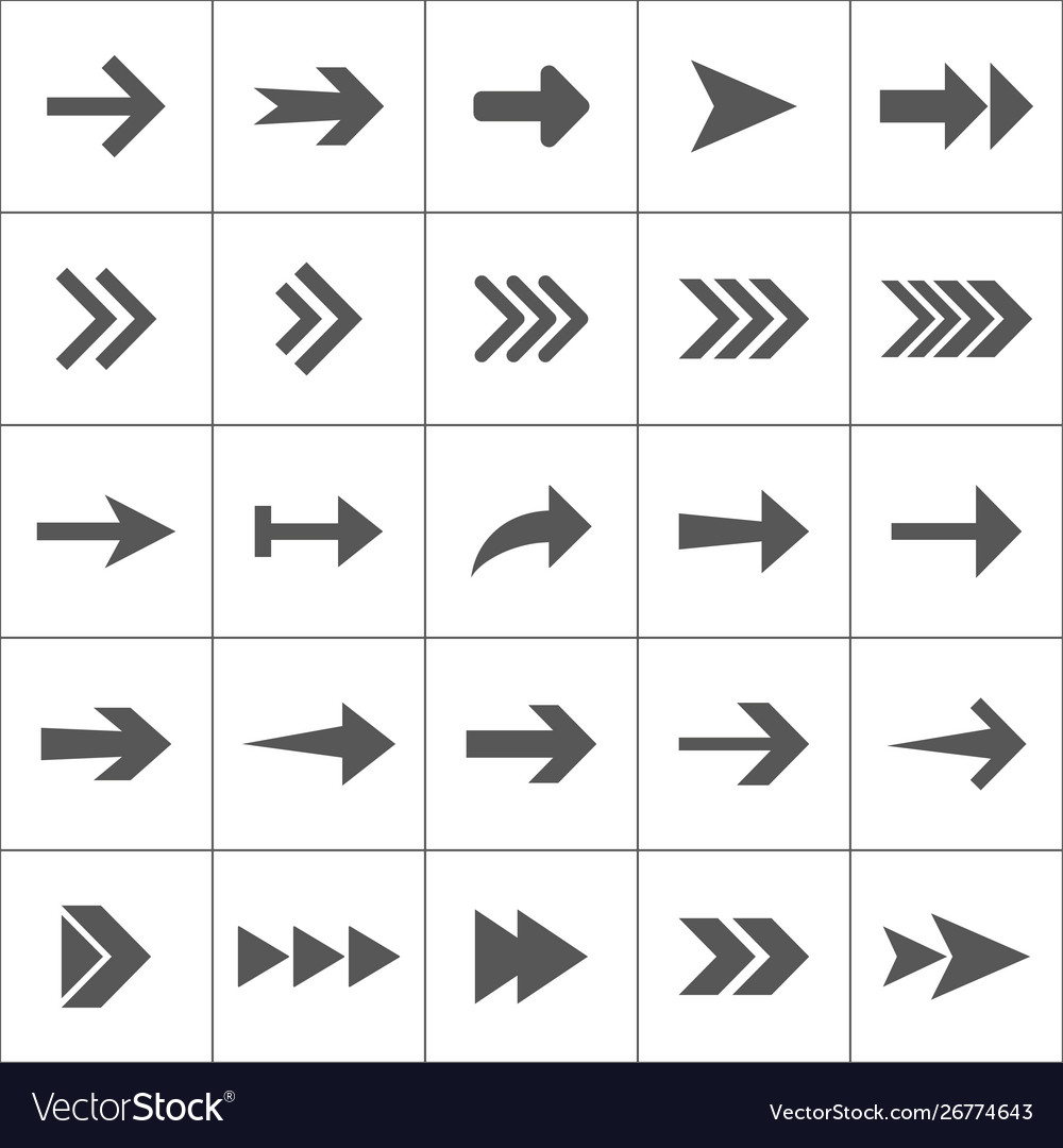 Arrow icon set flat design