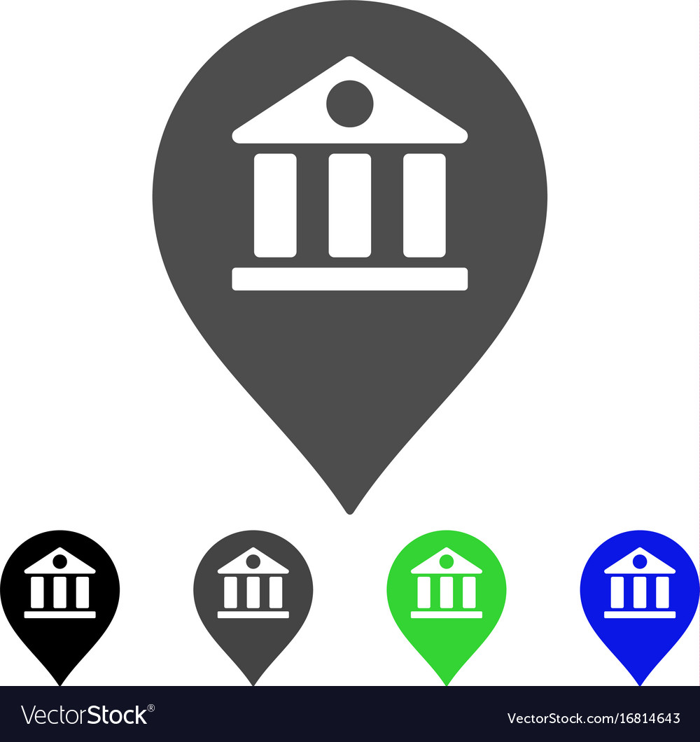Bank marker flat icon Royalty Free Vector Image