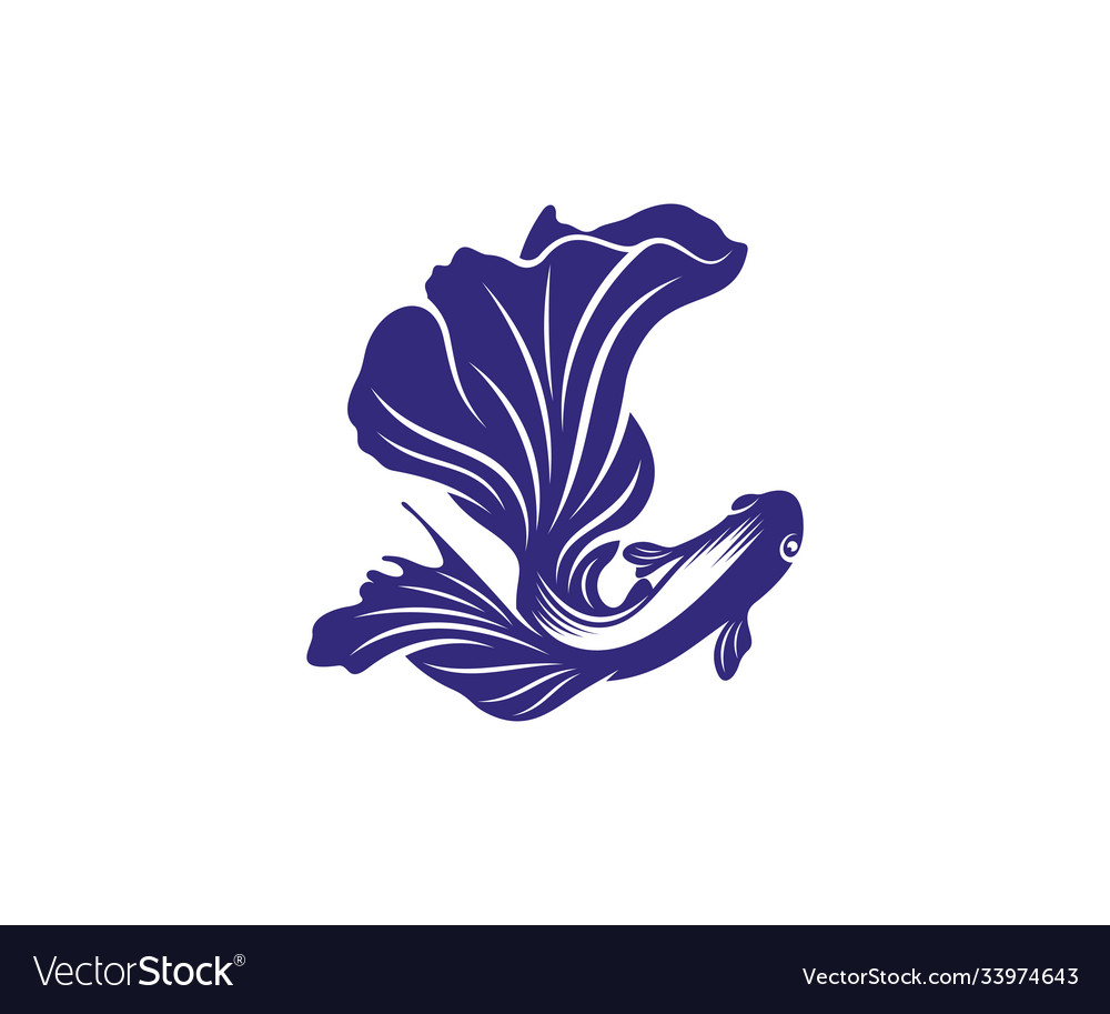 Betta fish fighting logo design template Vector Image