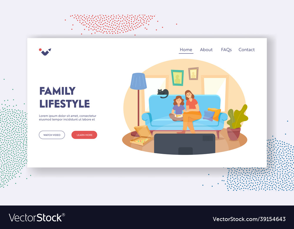 Family lifestyle landing page template mother