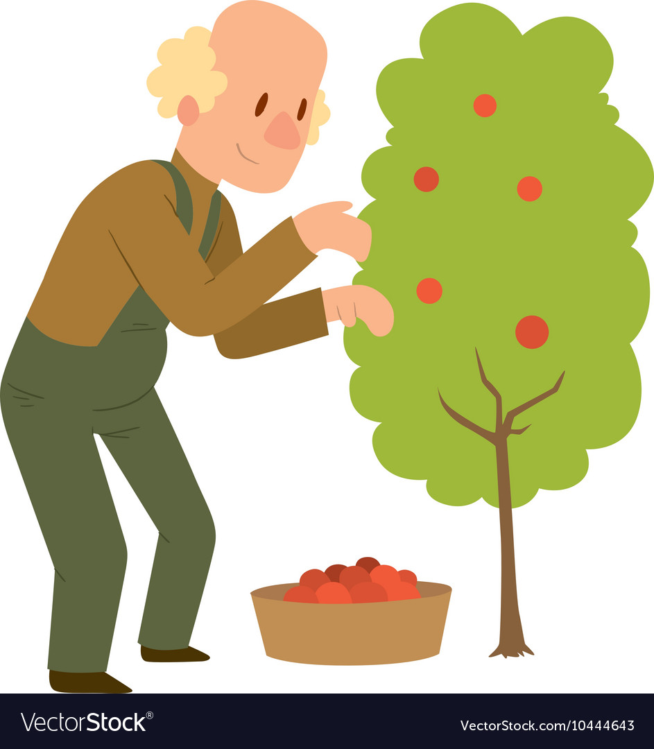 Garden harvest people character Royalty Free Vector Image