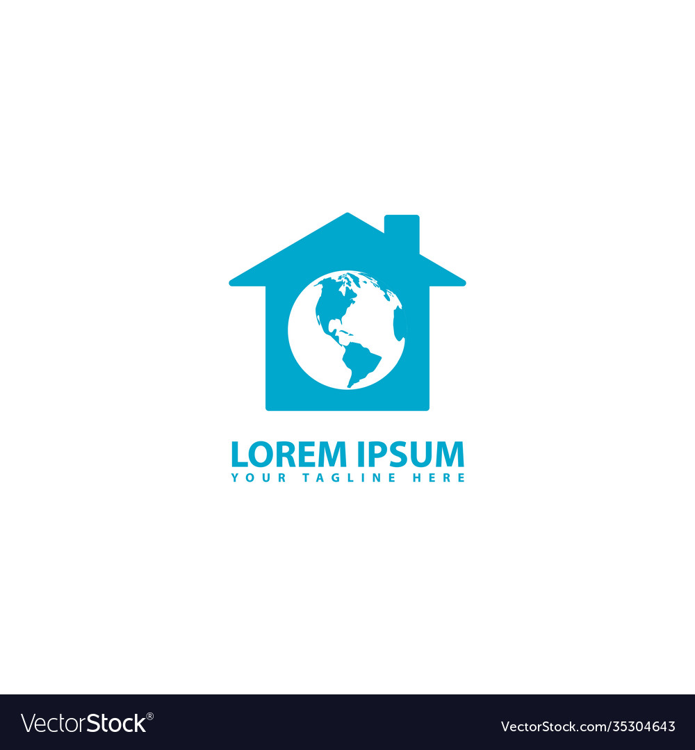 Globe house Royalty Free Vector Image VectorStock