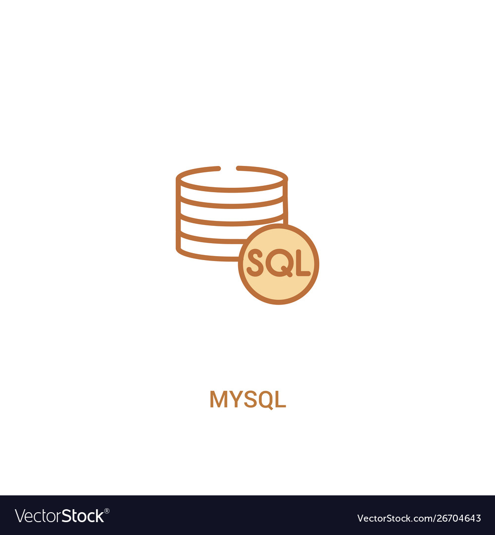Mysql concept 2 colored icon simple line element Vector Image