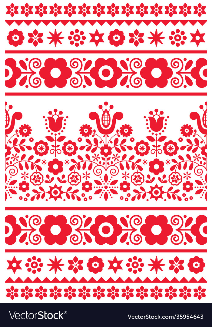 Polish traditional folk art seamless design Vector Image