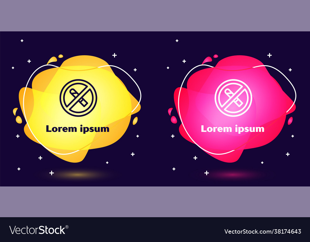 Set line no smoking icon isolated on blue vector image Set line no smoking icon isolated on blue