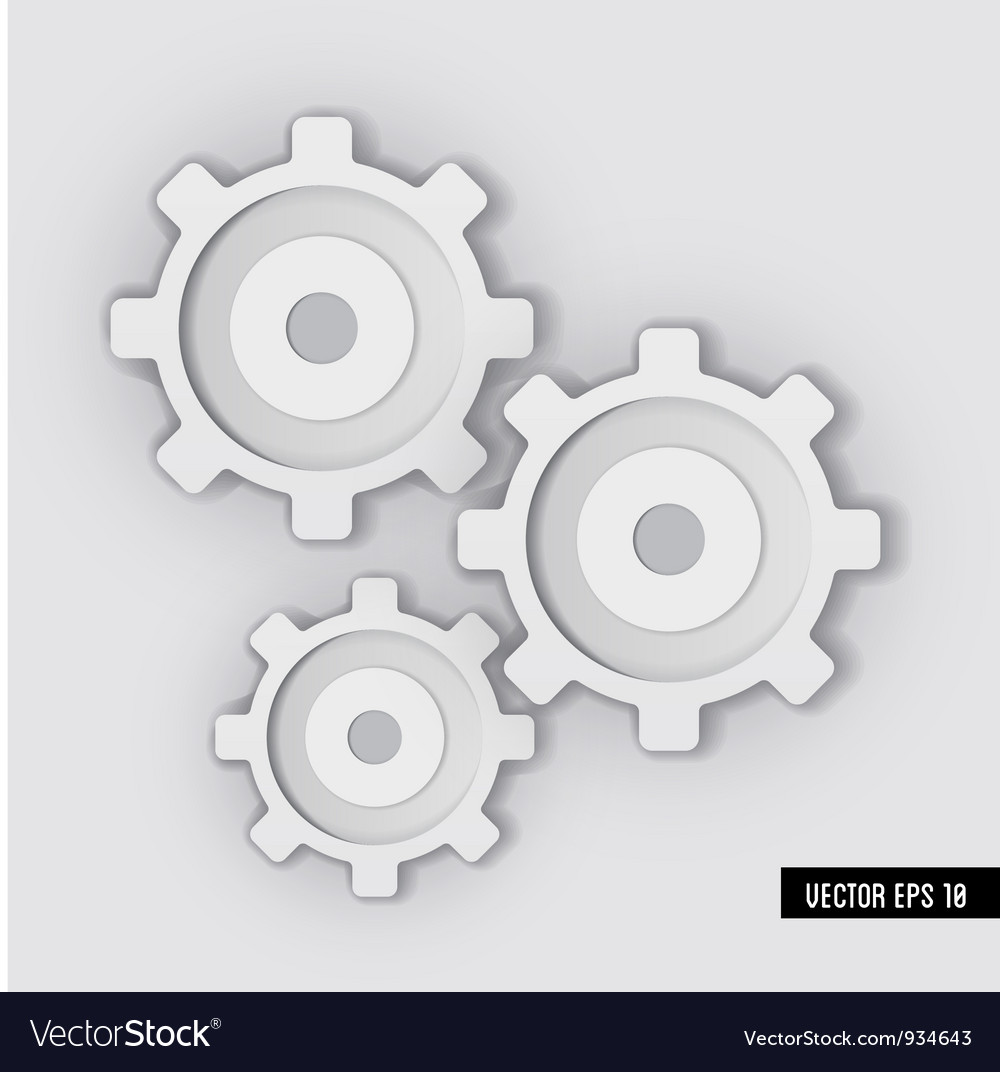 White gear system Royalty Free Vector Image - VectorStock