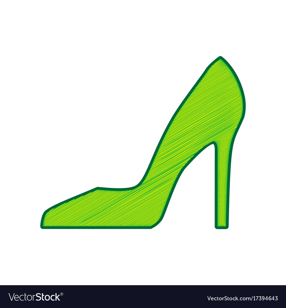 Woman shoe sign lemon scribble icon