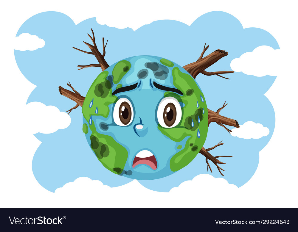 World issue with pollutions and drought Royalty Free Vector