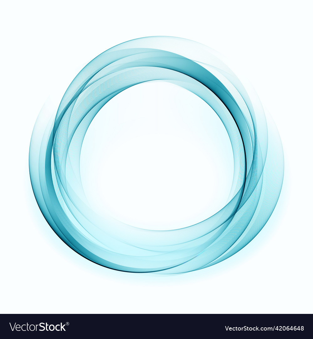 Abstract swirl circle blue round transparent Vector Image