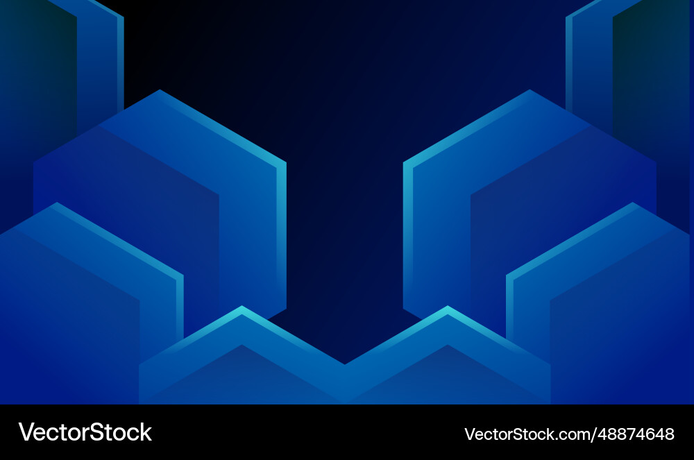 Background hexagon blue abstract gradient modern Vector Image