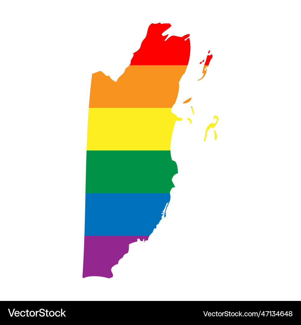 Belize rainbow map Royalty Free Vector Image - VectorStock