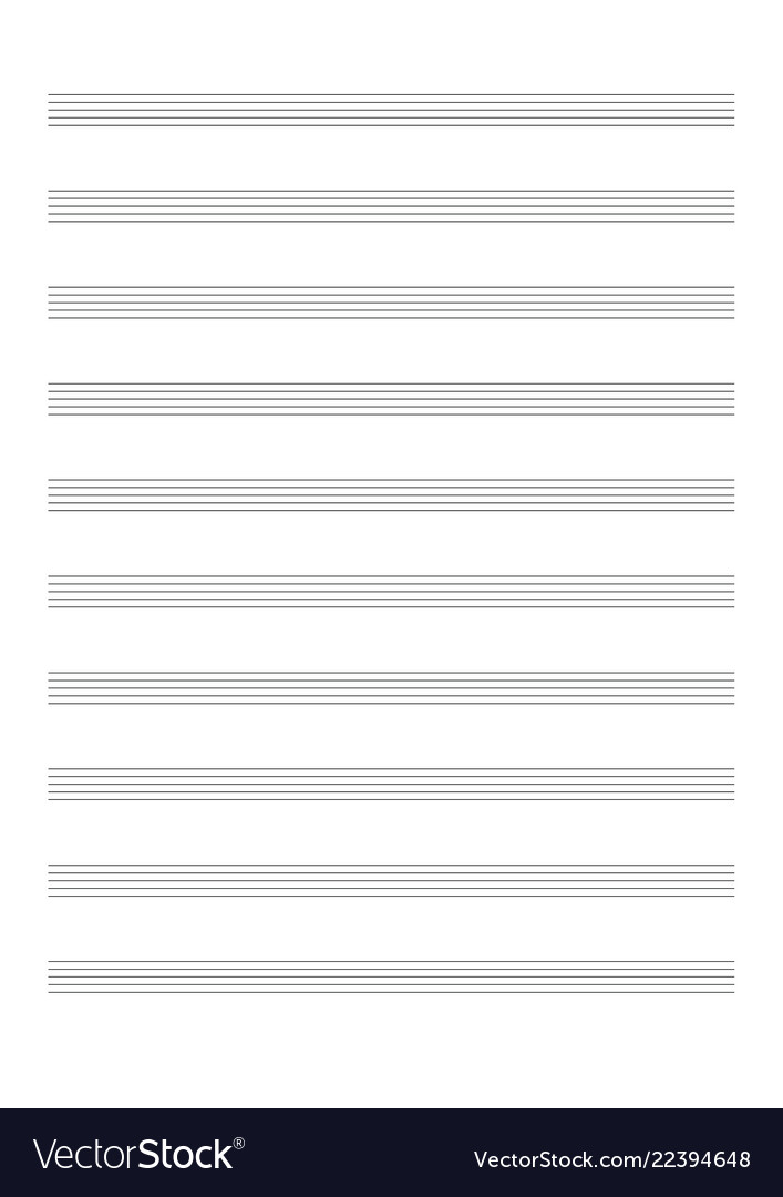 Blank Sheet Music Sheet For The Notation Vector Image