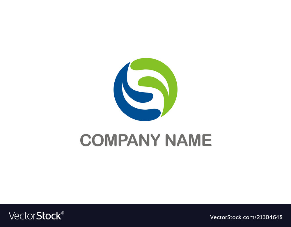 Circle ecology company logo Royalty Free Vector Image