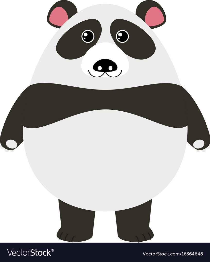 Cute panda on white background